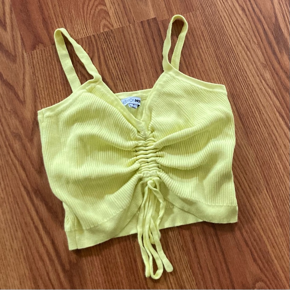 Yellow crop tank top